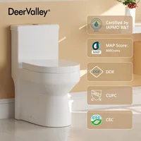 Small Compact One Piece Toilet, Dual Flush Toilet with Soft Closing Seat, 0.8/1.28 GPF High-Efficiency, White Toilet 2