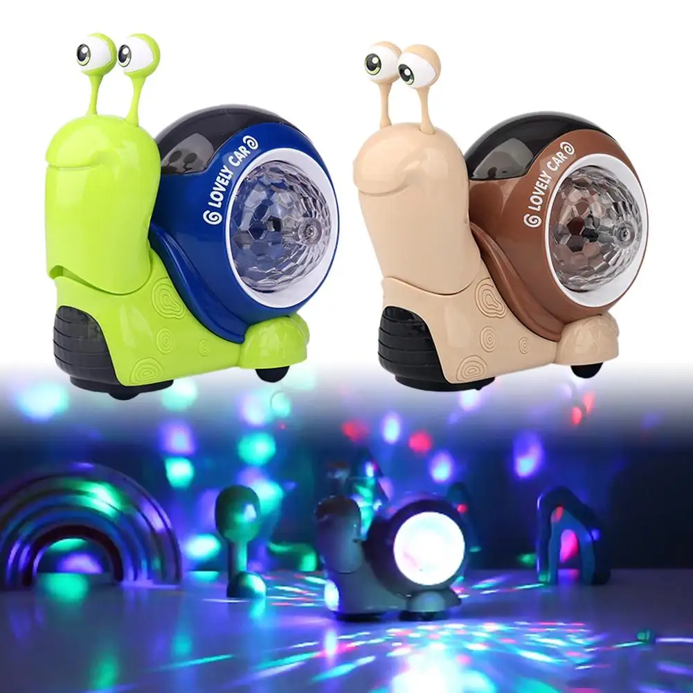 

Kids Electric Snail Toy Car Music Automatically Avoiding Car Childrens Sound Toys Shell Cute Light With Luminous Snail Gift M9F2