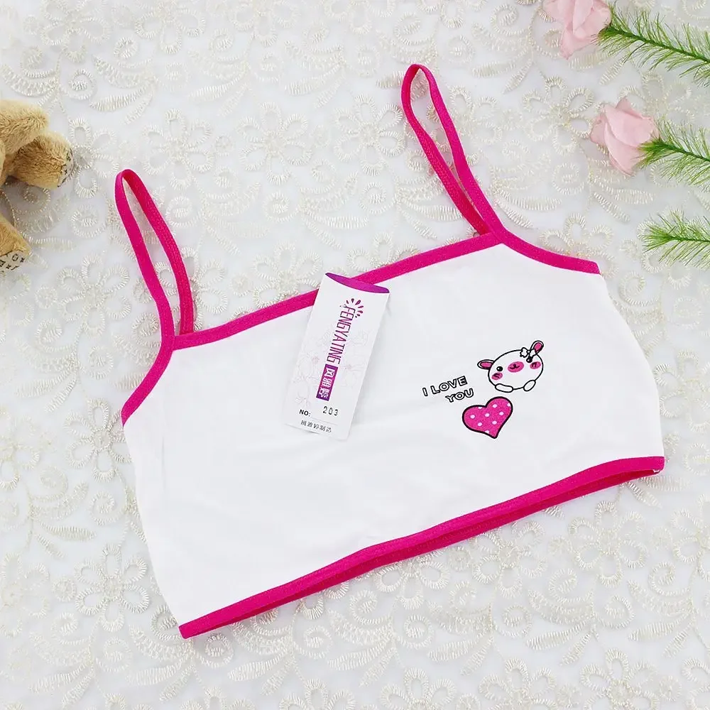 Girls tank tops sports bras 10pcs/Lot Children Cotton Vest Sweat Training Bra 8-13Years