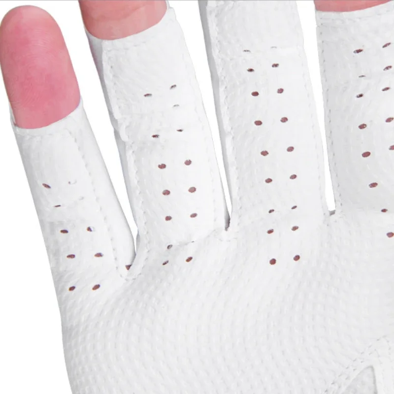 PGM 1 Pair Women's Open Finger Golf Gloves Breathable Mesh PU Sunscreen Finger Cover Left and Right Hand ST032 6