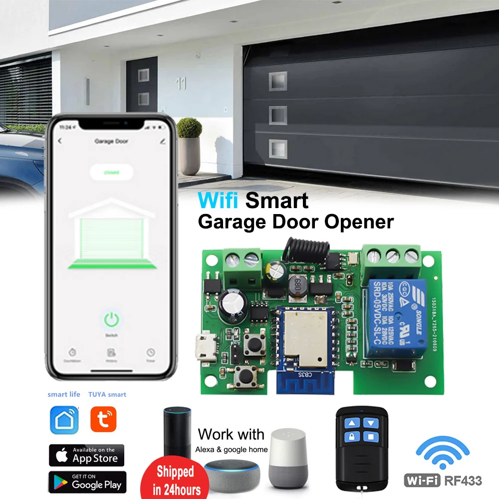 Apriporta Per Cancello Da Garage Wifi Tuya Smartlife App Telecomando Smart On Off Switch 1/2/4 Ch Modulo Relè Per Alexa