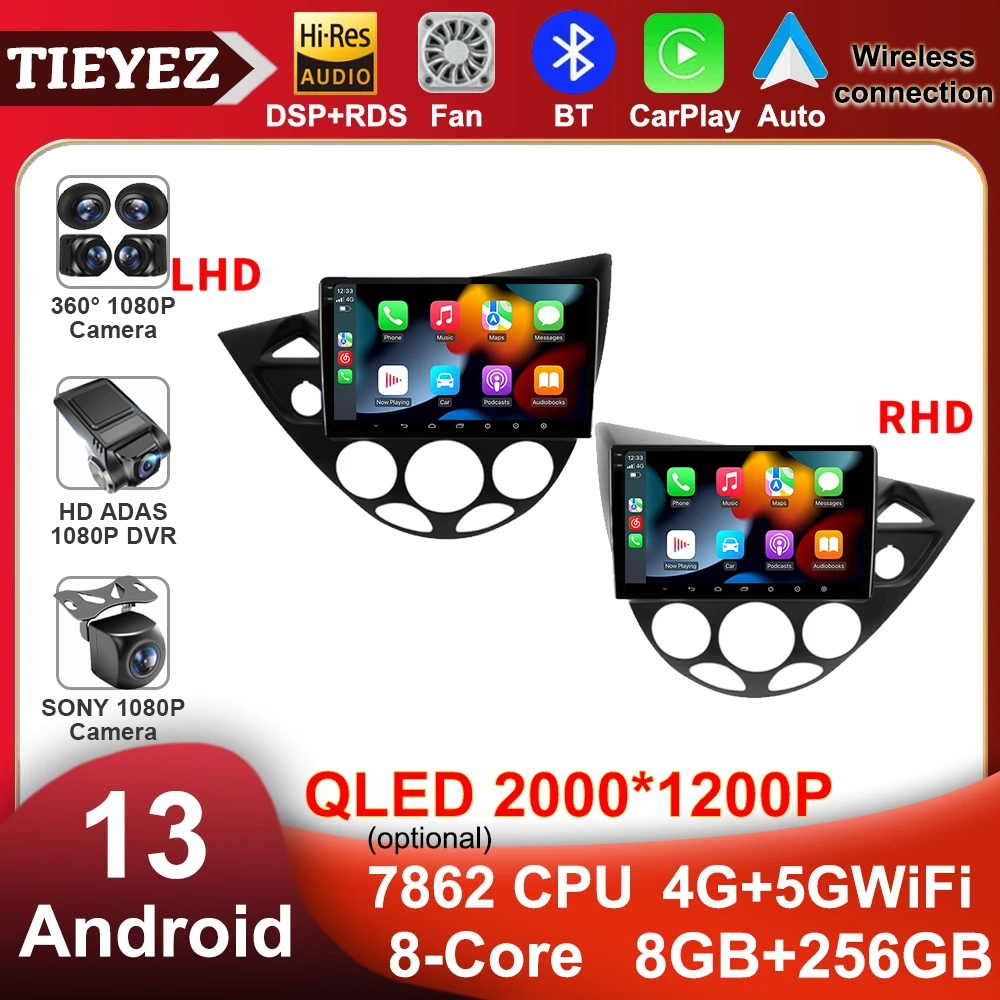 Android 13 Autoradio Per Ford Fiesta 1995 - 2001 Focus 1998-2004 Lettore Multimediale Navigazione Gps Autoradio Stereo Head Unit