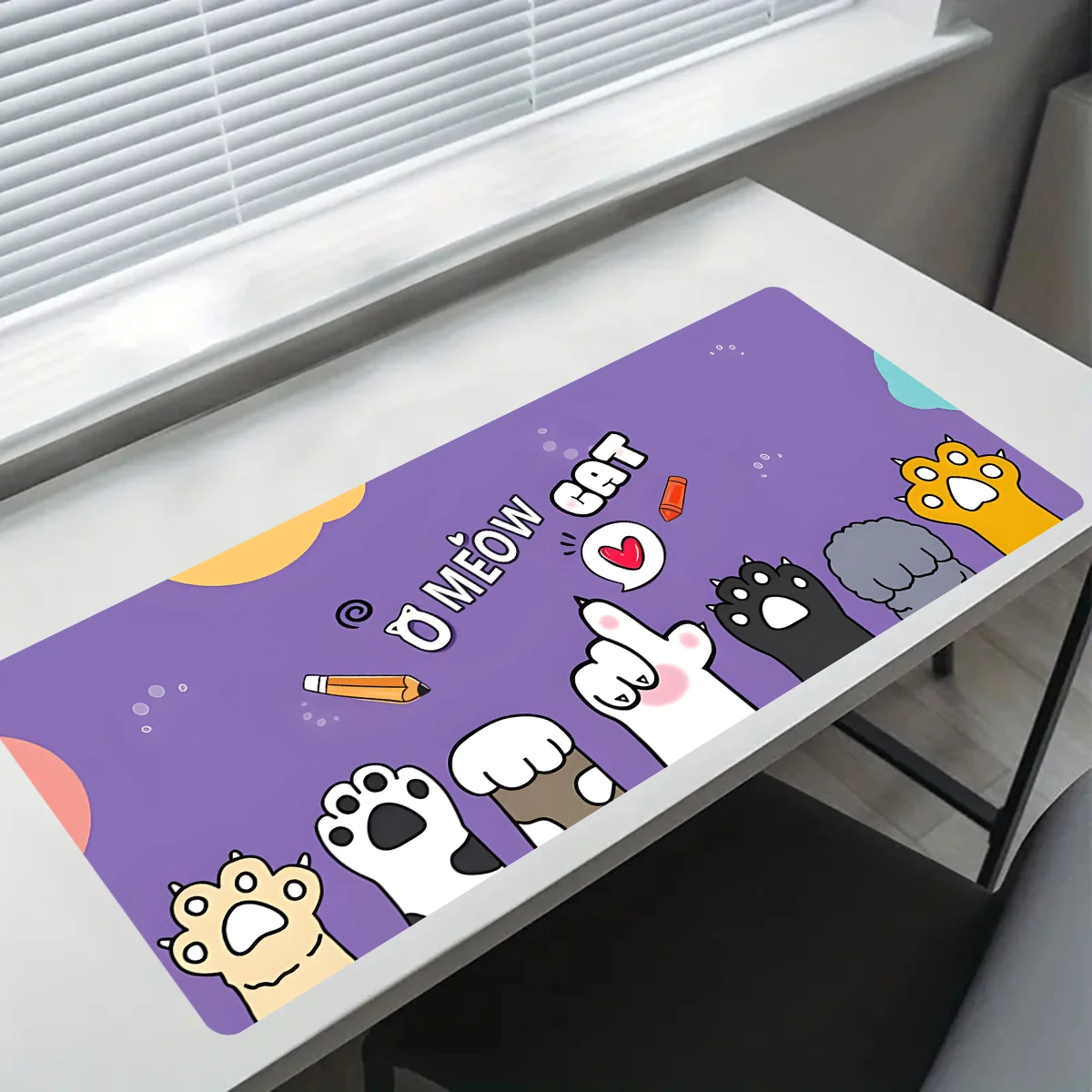 Mouse Pad Desk Pad Extended Mouse Mat 31.5x11.8in Large Computer Keyboard Desk Mat Desk Pad with Non-Slip Base and Stitched Edge 6
