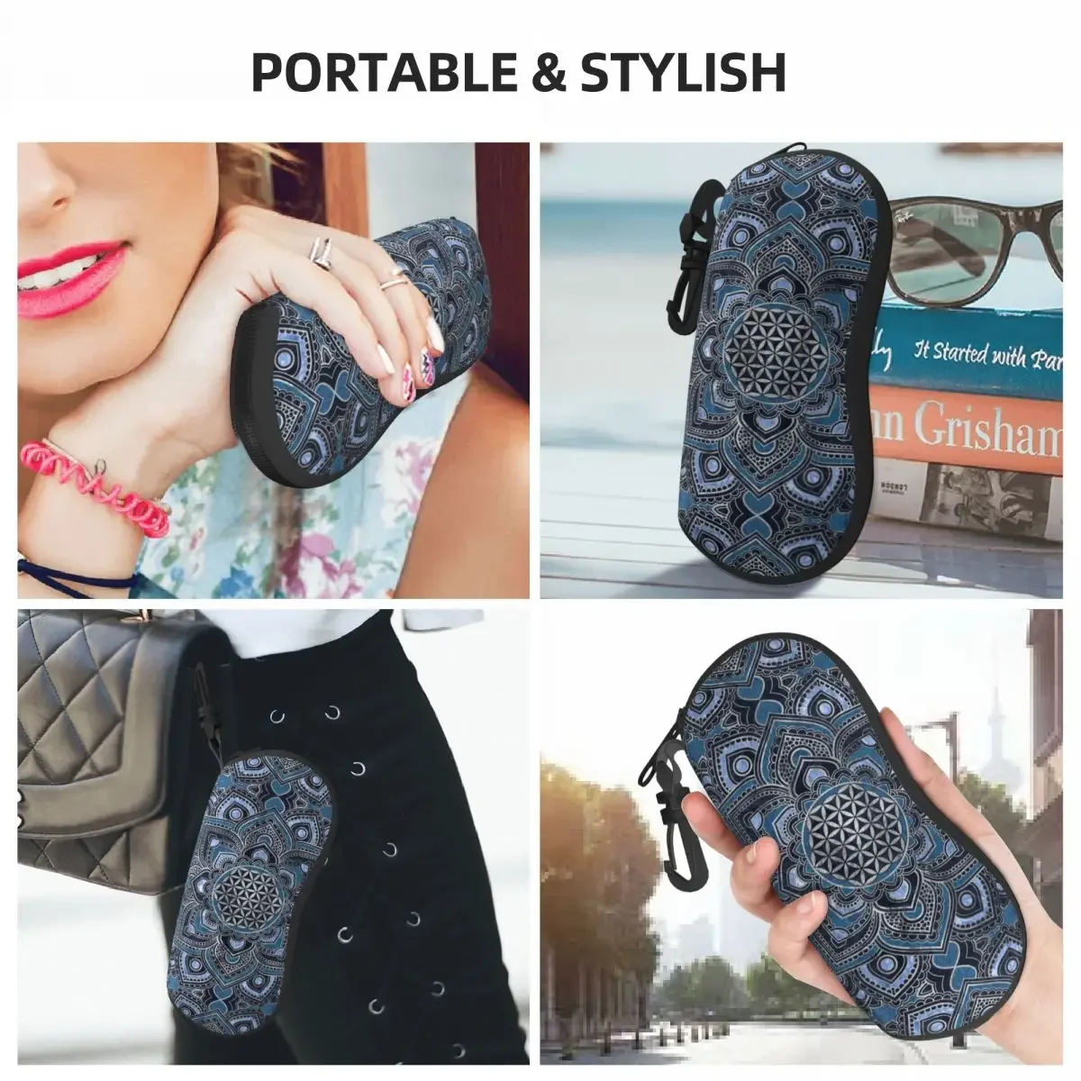 Flower Of Life In Lotus Mandala Glasses Case Stylish Zen Yoga Meditation Shell Eyeglasses Case Sunglasses Box