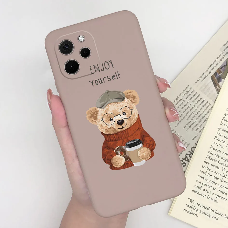 Cute Cartoon Dinosaur Bear Soft Silicone Case for Huawei Nova Y61 and Enjoy 50z