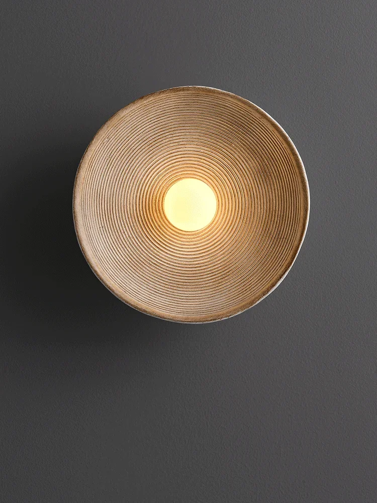 Description Picture 2 of itemIndoor Retro Japanese Style Wall Circle Lamp Bedroom Bedside Light Sconces LivingRoom Dining Room Aisle Decor Design Lighting