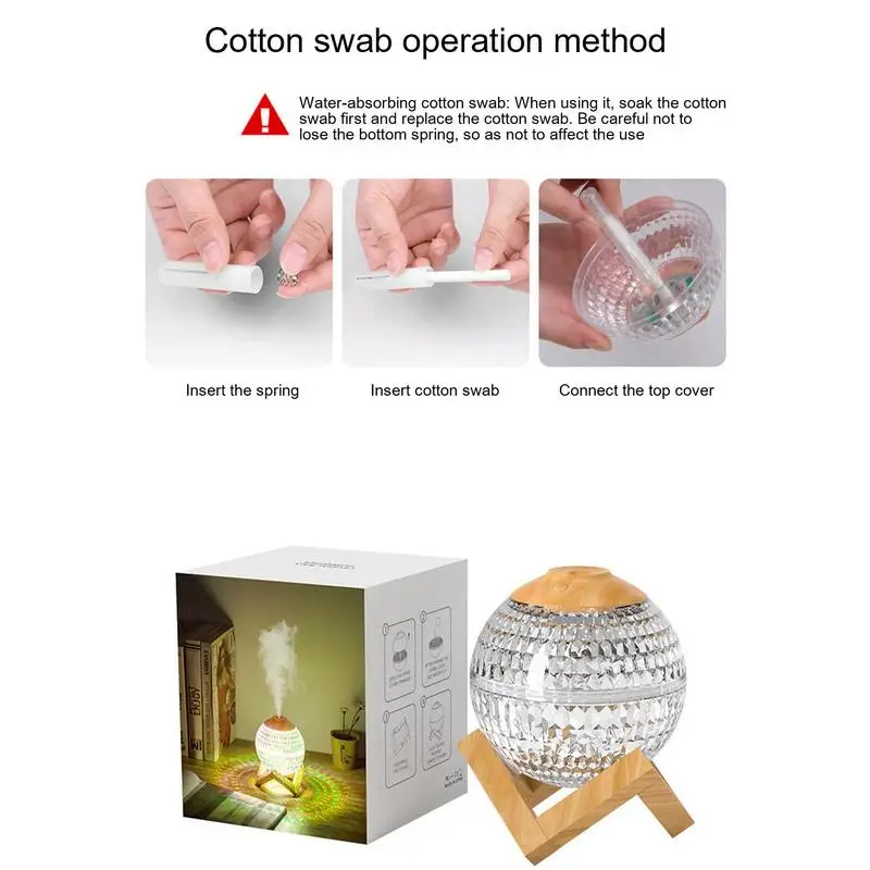 Crystal Ball Diffuser Bedroom Silent Spray Light Diffuser For Kids Humidifier Lamp Colorful Room Humidifier For Bedroom