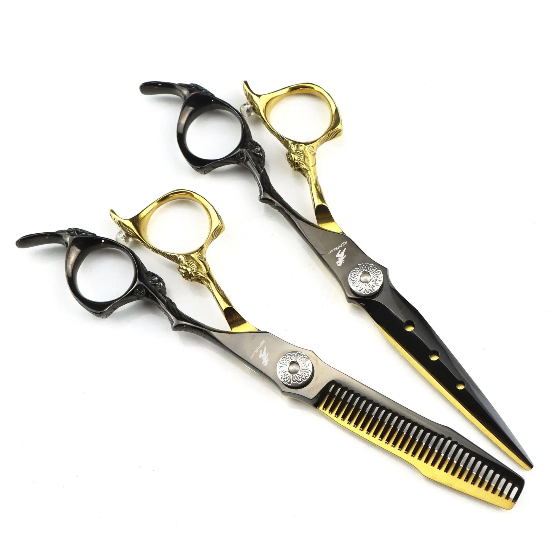 

Original Well Sharpened 6" 440c Professional Hairdressing Scissors Hair Cutting Scissors Barber Shears Hair Cut Thinning Tools