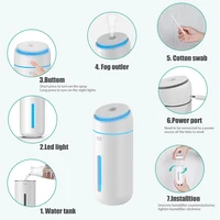 Small Cool Mist Humidifiers For Bedroom Tiny Home Room Humidifier USB 400ML Travel Mini Portable Personal Desk Car Air Humidifie 2