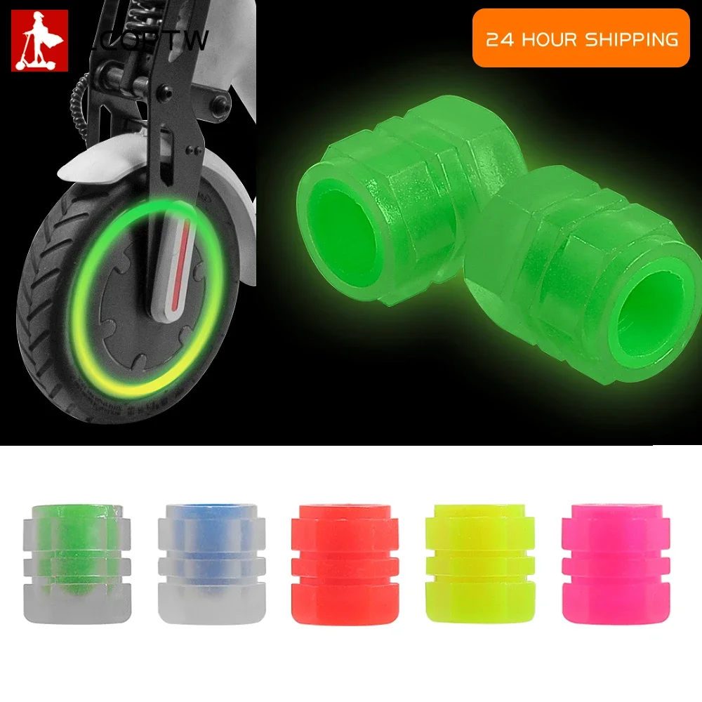 Bouchons de Valve de pneu lumineux fluorescents pour Ninebot Max G30 G2 pour Xiaomi M365 Pro Mi4 Mi3, buse de roue de Scooter électrique, Valve de pneu