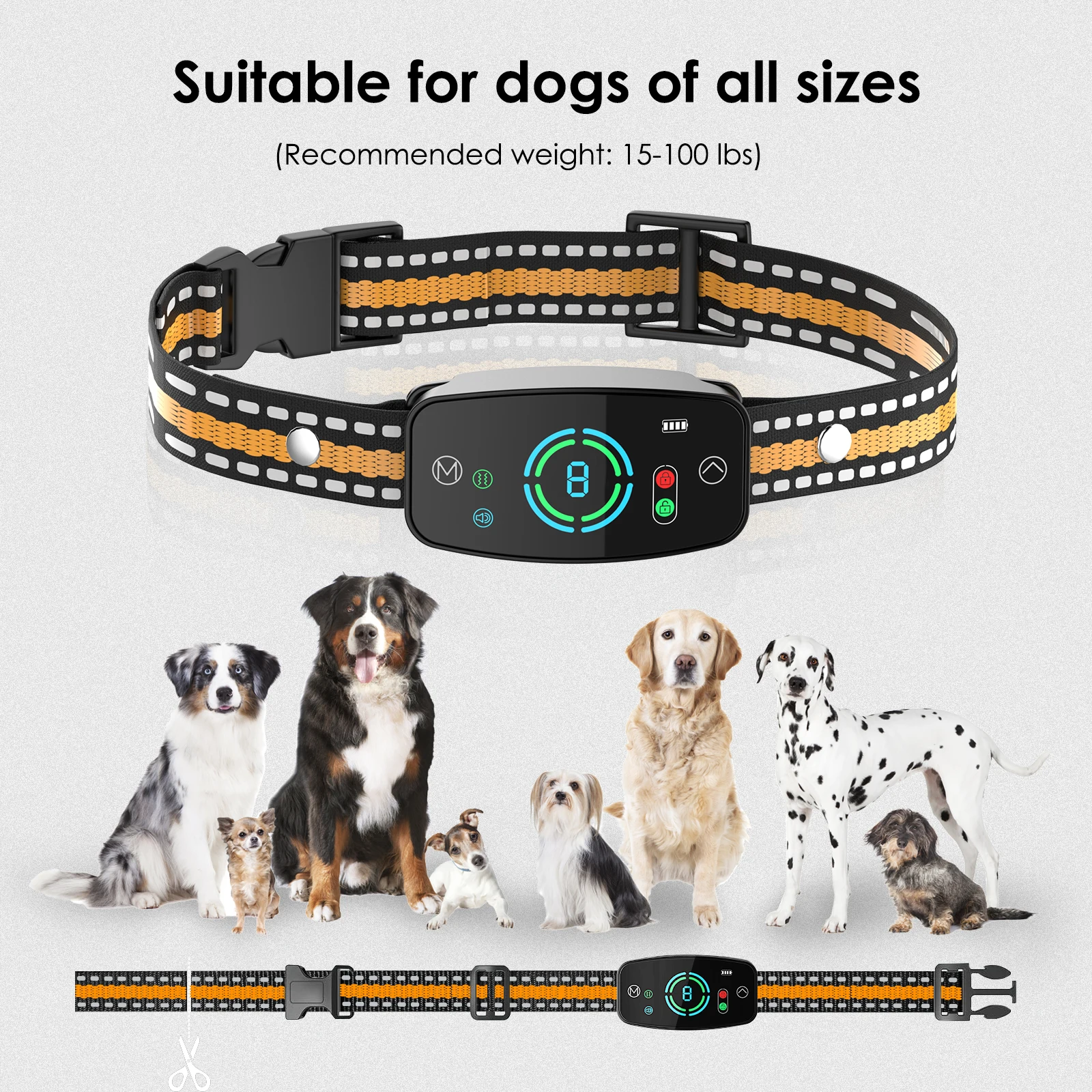 Smart Anti-Bark Dog Collar Intelligent Chip Sound Vibration