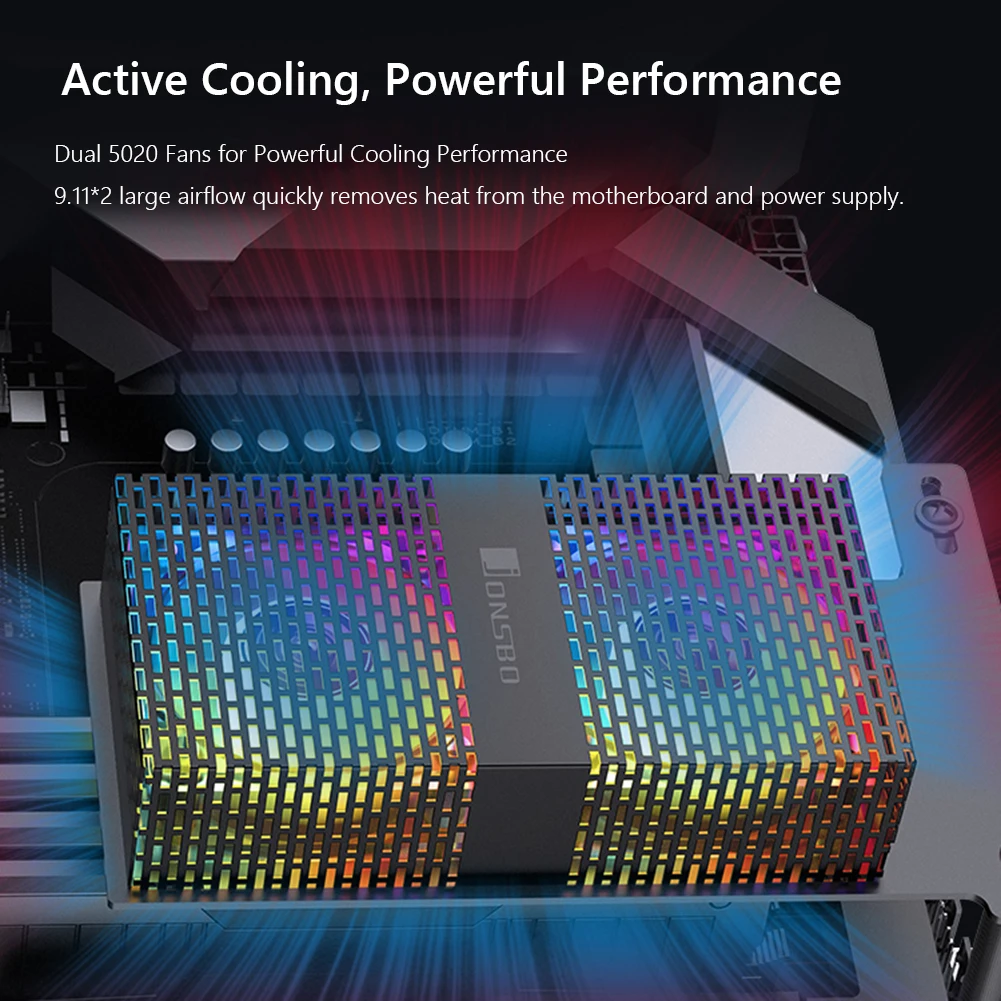 메모리 히트 싱크 4핀 PWM 듀얼 5020 팬 3600RPM PC 메모리 쿨링 라디에이터 5V 3핀 ARGB RAM 메모리 쿨러 (DDR4 DDR5 쿨링용)