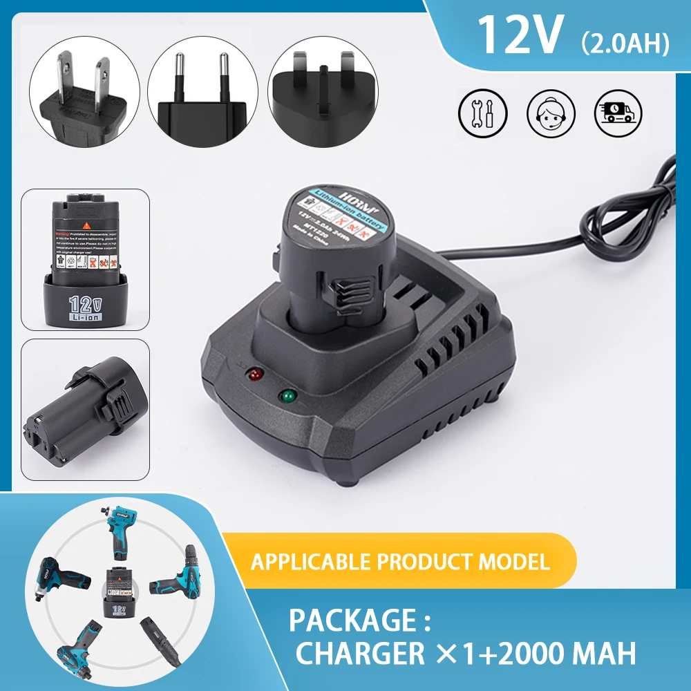 12V Makita Model Lithium Battery Charger Replacement 1500/2000mAh Battery Apply to Cordless Electric Drill Grinder Electric Saw 3 7v 20c battery model 3000mah high rate polymer vehicle model power lithium cell for model airplane car ship model 825464