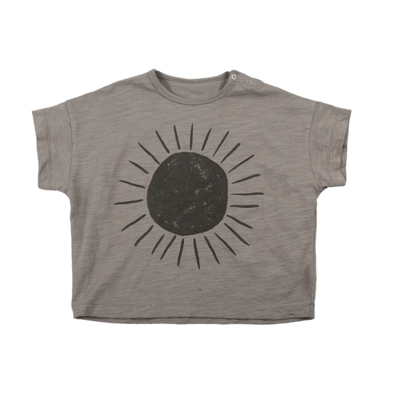 Baby Summer T-shirts Slub Cotton Toddler Baby Clothes Children Tops Tees For Boys & Girls Fashion Sun Printed