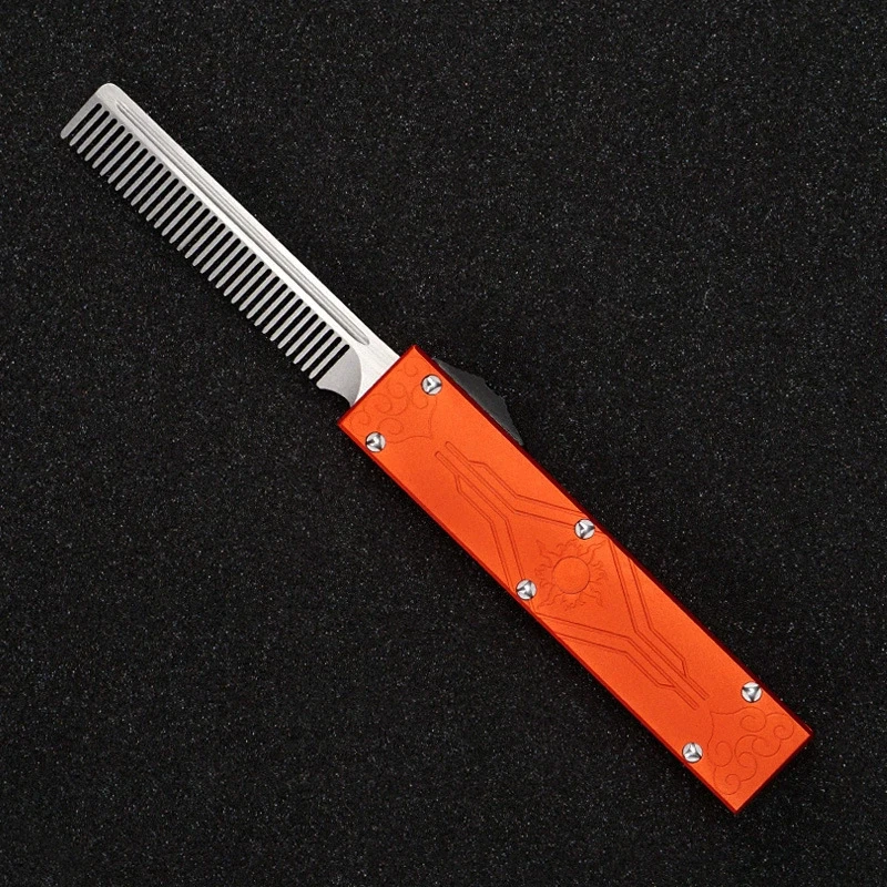 Portable Comb UT Series Automatic Telescoping Technology Aviation Aluminum Handle Metal Straight Jump Tactical Comb EDC