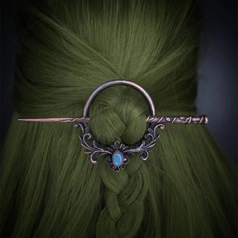 Hair Stick Vintage Moonstone Hair Sticks For Women Gothic Retro Hairpins Viking Accessories