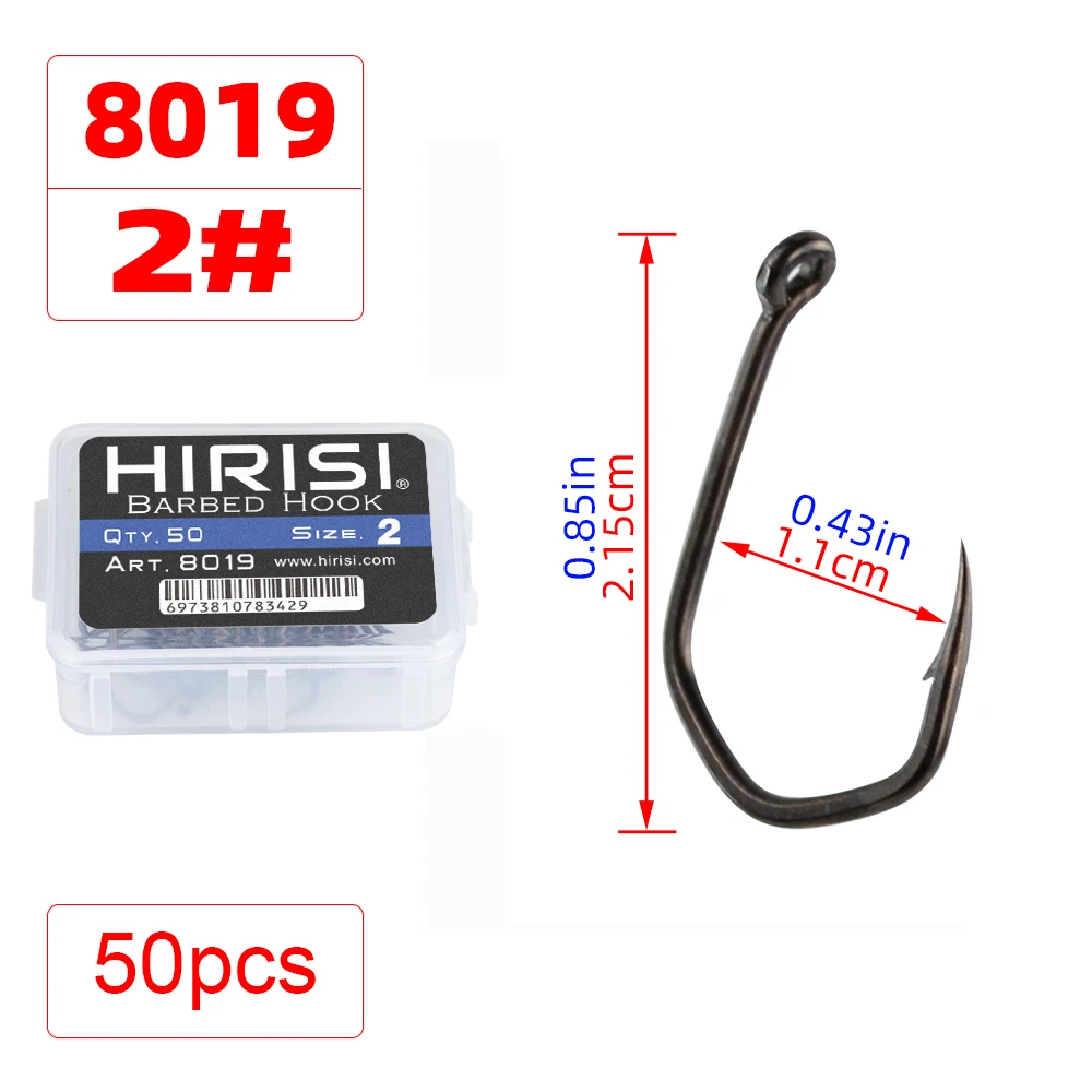 50 stücke Karpfen Angeln Haken Stacheldraht Pinpoint Klaue Haken PTFE Beschichtung High Carbon Edelstahl Eyed Angel Haken 8019 – Detail 5
