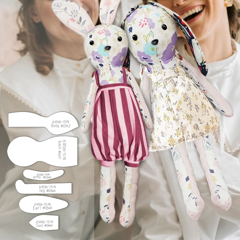 Acrylic templates rabbit making mold 6pcs handcraft rabbit doll quilting template DIY molds sewing tools decoration gifts sewing template