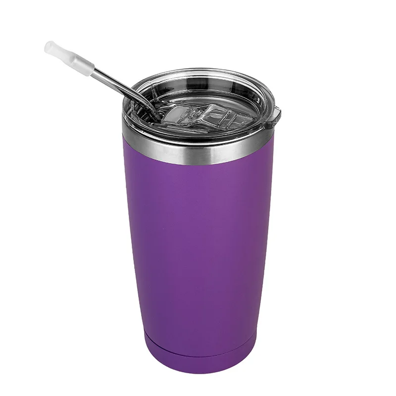 20 oz Stainless Steel Tumbler Insulated Coffee Cup Travel Mug With Straw