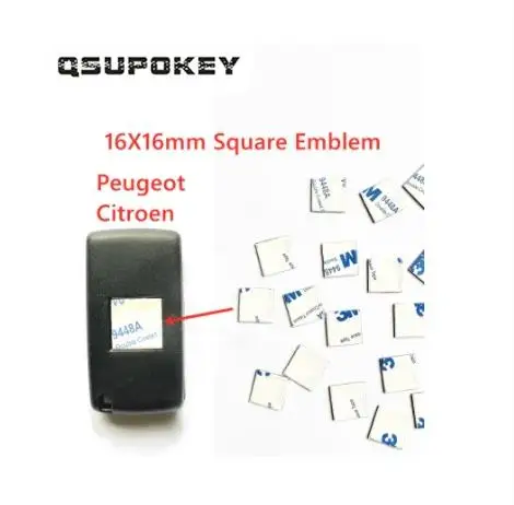 QSUPOKEY 1 шт./5 шт./10 шт., 16 мм оригинальная квадратная эмблема оболочки, символ, автоматическая замена логотипа для peugeot, использование на пульте KD