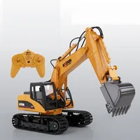 Remote Control Alloy Excavator 1:14 Metal Version Large Excavator Bucket Engineering Vehicle 2.4g Wireless Large Toy Boy Gift 2