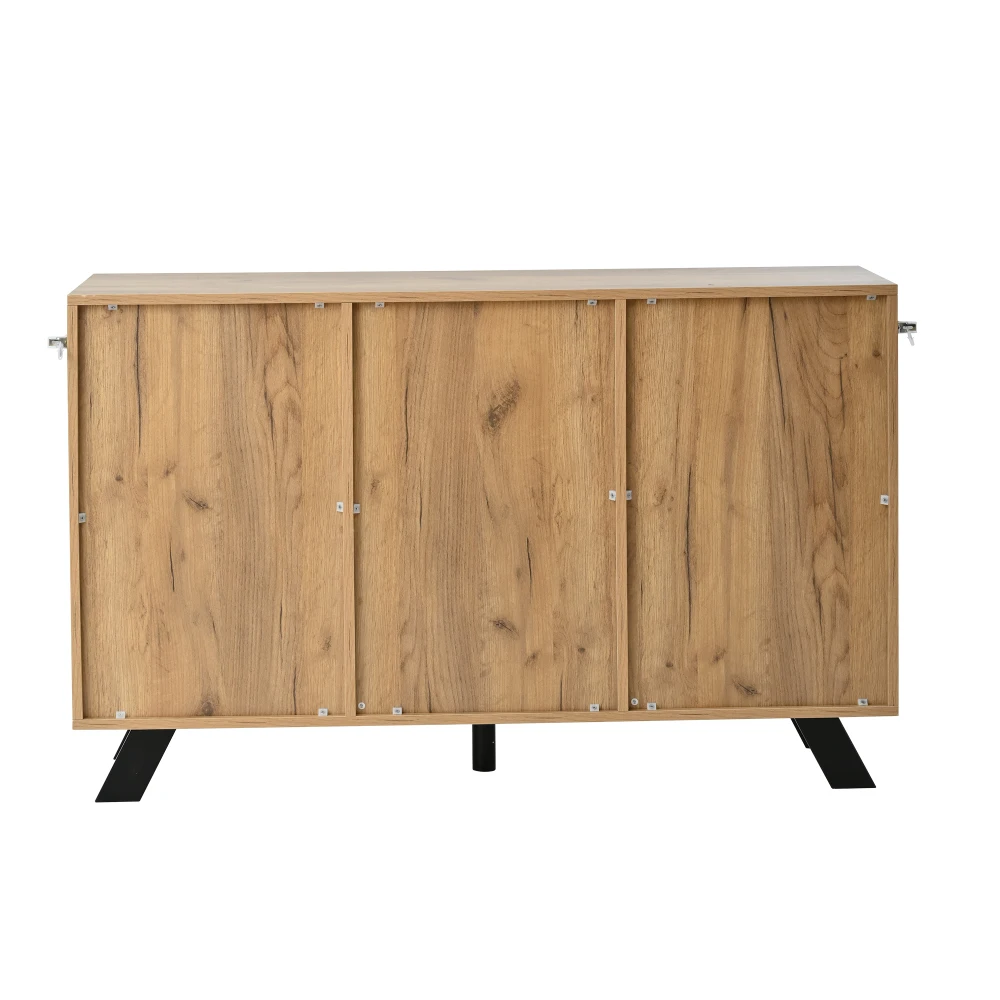 120 x 38 x 75 cm großes Wohnzimmer-Sideboard, hohler Design-Schrank mit 4 Schubladen und 5 Beinen aus Massivholz, Beistelltisch mit 2 Schränken – Detail 21
