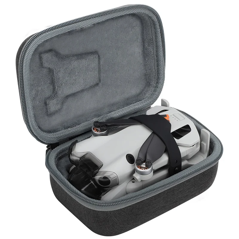 Intérieur du sac de rangement pour drone Mini 4 Pro, mousse sur mesure pour accessoires.