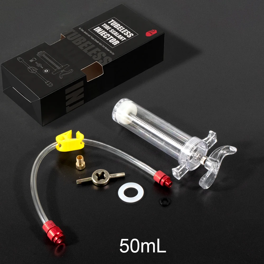 Tubeless Tire Sealant Injector Kit with Measuring Scale and Valve Core Tool