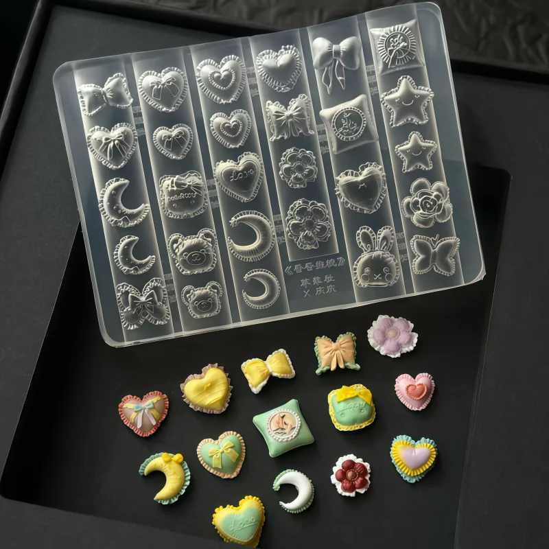 홀리 메이든 캔들스틱 말머리 레트로 테두리 패턴 천사 성 3D 네일 액세서리 투명 실리콘 몰드