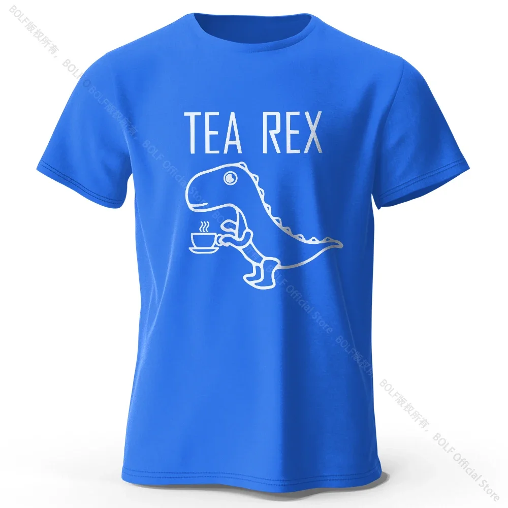 Tea-Rex Dinosaur Unisex 100% Cotton T-Shirt - Soft, Breathable, Fun & Quirky Short Sleeve Tee
