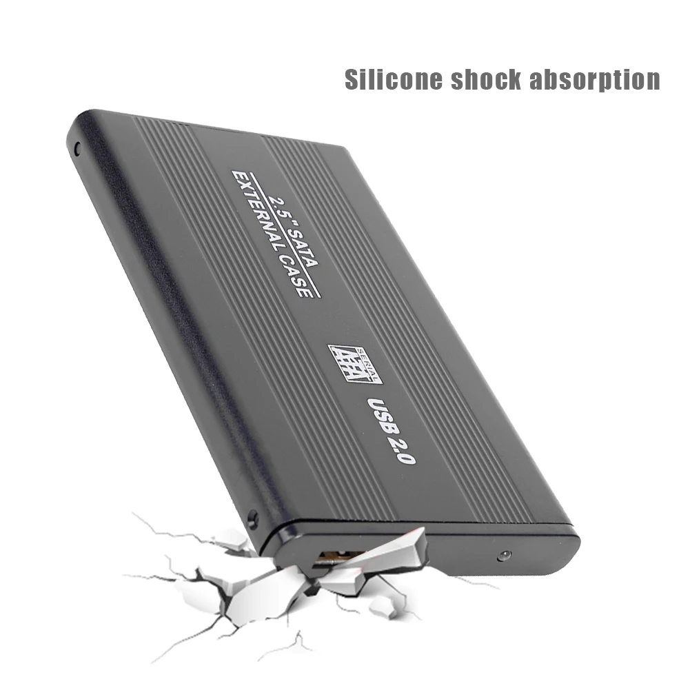 알루미늄 SSD 하드 디스크 드라이브 박스, USB 2.0-SATA 포트, 480Mbps, 2.5 인치 HDD 케이스