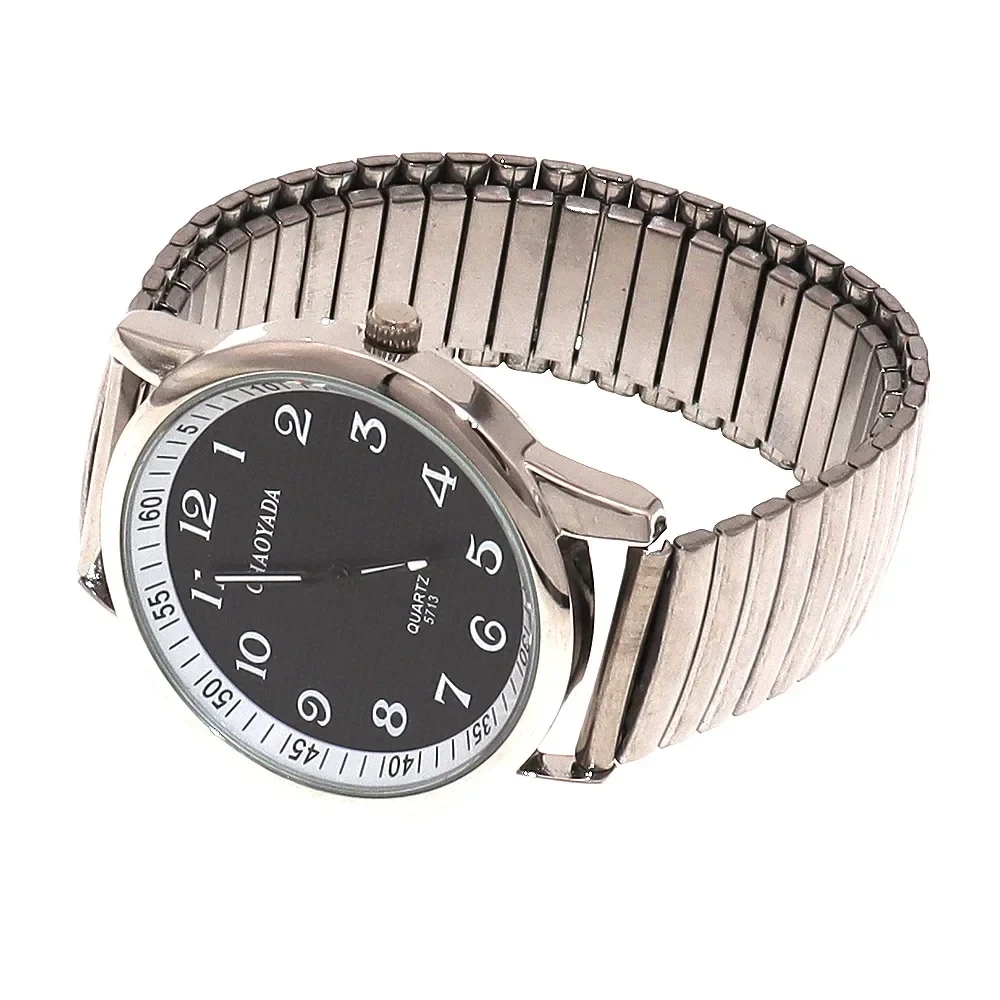 Old Men Women Couples Watches Flexible Elastic Strap Simple Large Digital Stainless Steel Electronic Wristwatches 4
