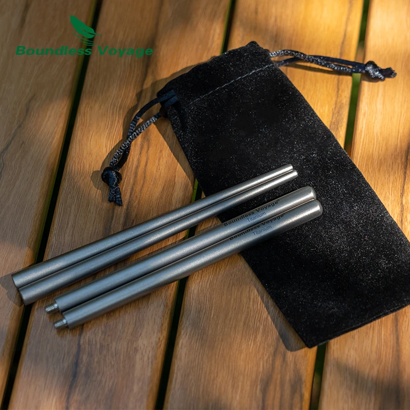 Boundless Voyage Folding Titanium Chopsticks Outdoor Camping Portable Tableware