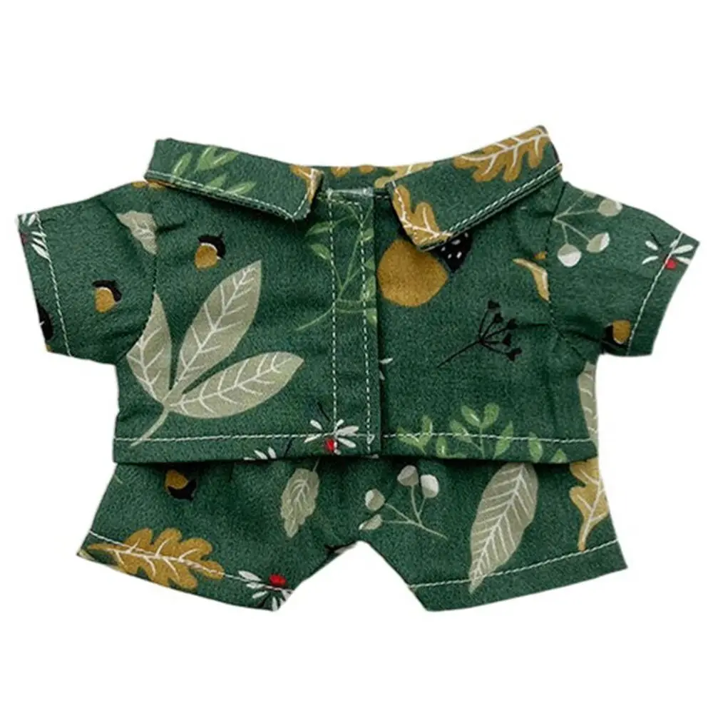 20CM Plush Doll Clothes Suit Fruit Animals Printing Lapel Shirt Pants Casual Wears Cotton Stuffed Toys Idol Dolls Accessories 5