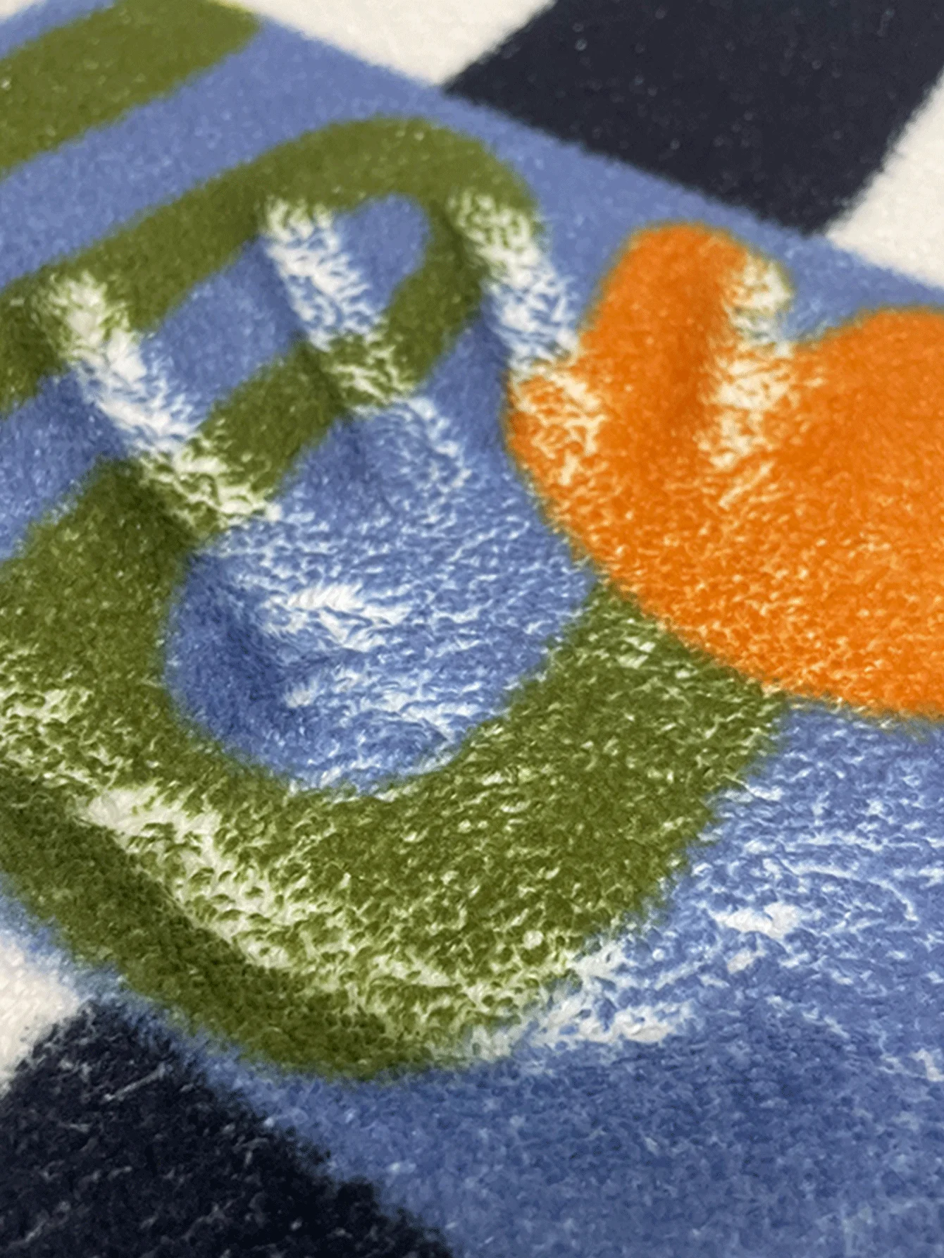 Luffy Soft Rugs for Bedroom INS Checkered Children's Mat Hairy Carpet Cute Room Decor Non-Slip Long Bedside Floor Mats Floor Mat