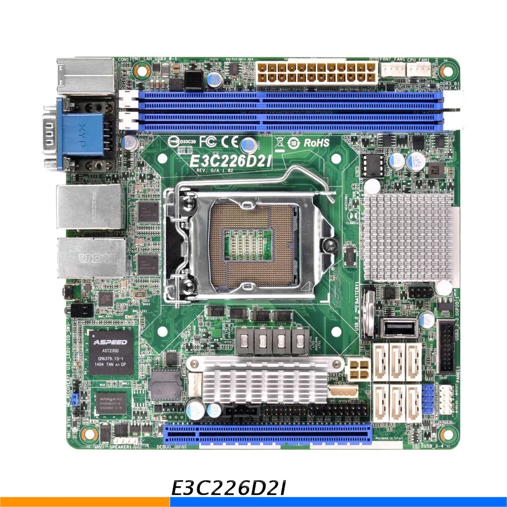 One-Way Server Motherboard For ASRock Rack E3C226D2I LGA1150 DDR3 Support E5-1600/1333 V3 V4 High Quality 2 One Way Server Motherboard For ASRock Rack E3C226D2I LGA1150 DDR3 Support E5 1600 1333 V3 V4