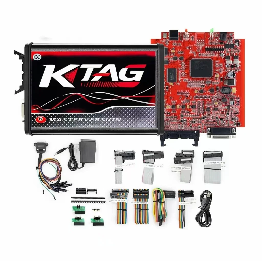 EU 레드 KTAG V7.020 4 LED 2.25 OBD2 OBD2 자동차 ECU 칩 튜닝 키트 k-tag 프로그래머 도구 온라인 무제한