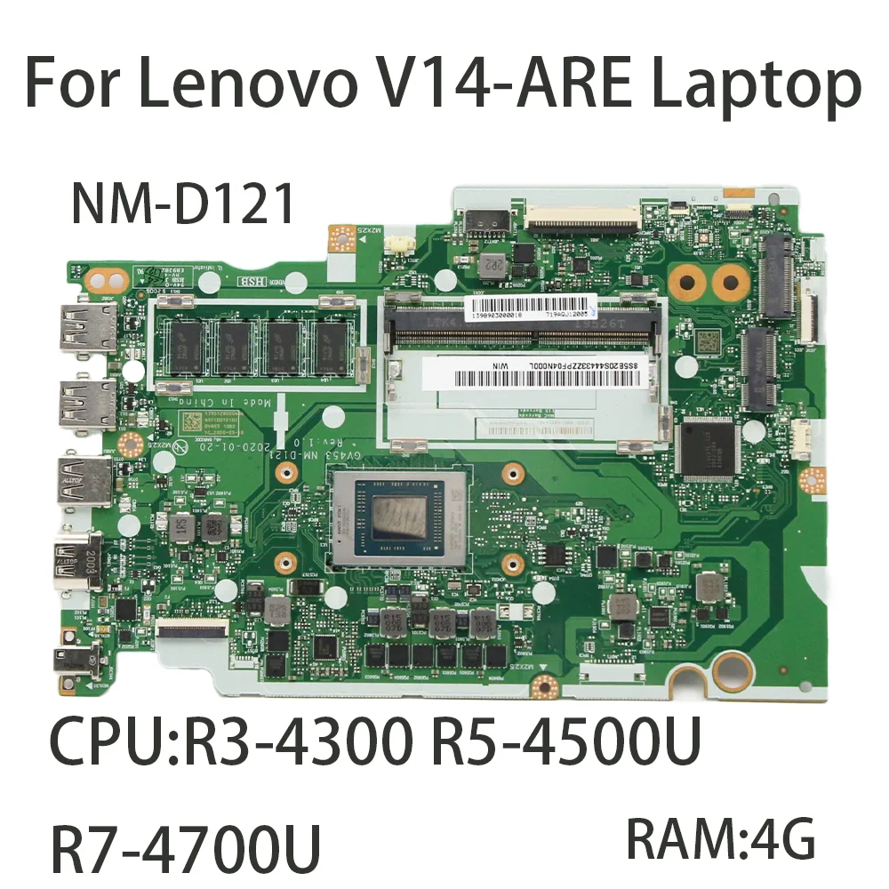 Laptop Motherboard For Lenovo V14-ARE Laptop NM-D121 With CPU:R3