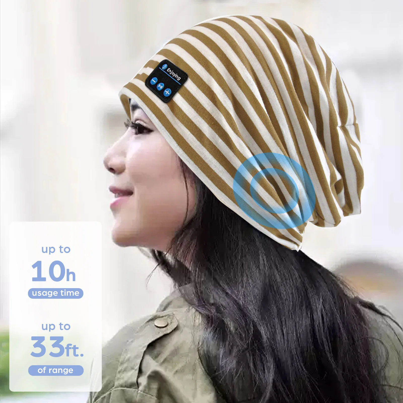 Wireless Sleeping Headphones Sports Hat Soft Comfortable Music Headsets Cap Handsfree Call Bluetooth Earphone for Adults Kids