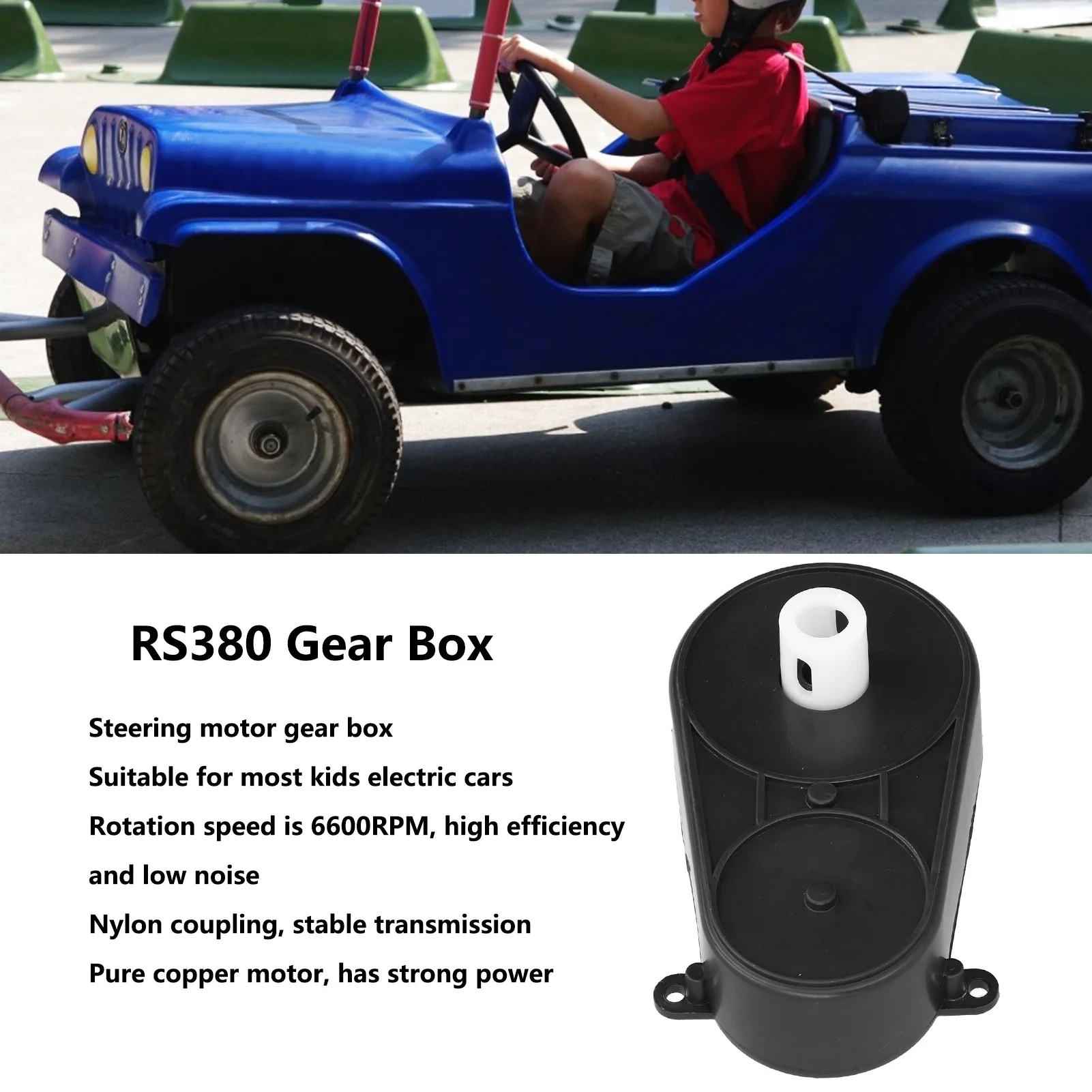 12V RS380 Steering Motor 12V RS380 Motor Electric Car Remote Control Steering Replacement 6600RPM brushed motor