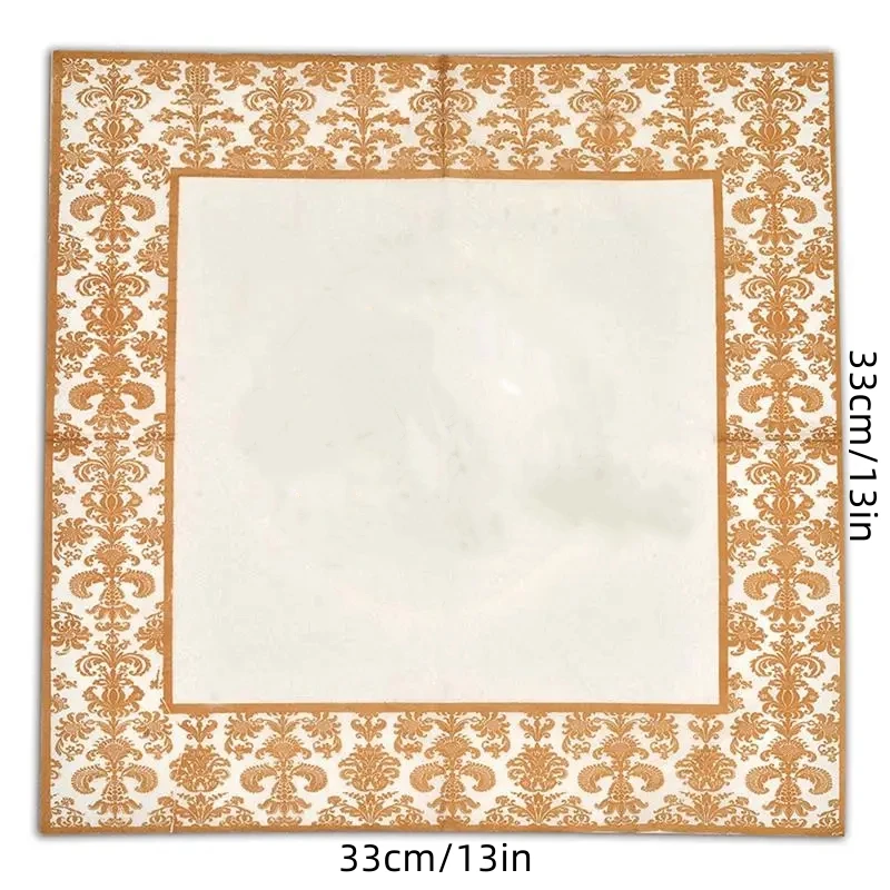 40/100Pcs Golden Printing Napkins Cocktail Tissue Wedding Tableware Decoration Cleaning Supplies Christmas Party Supplies paper napkins tissue paper decoration