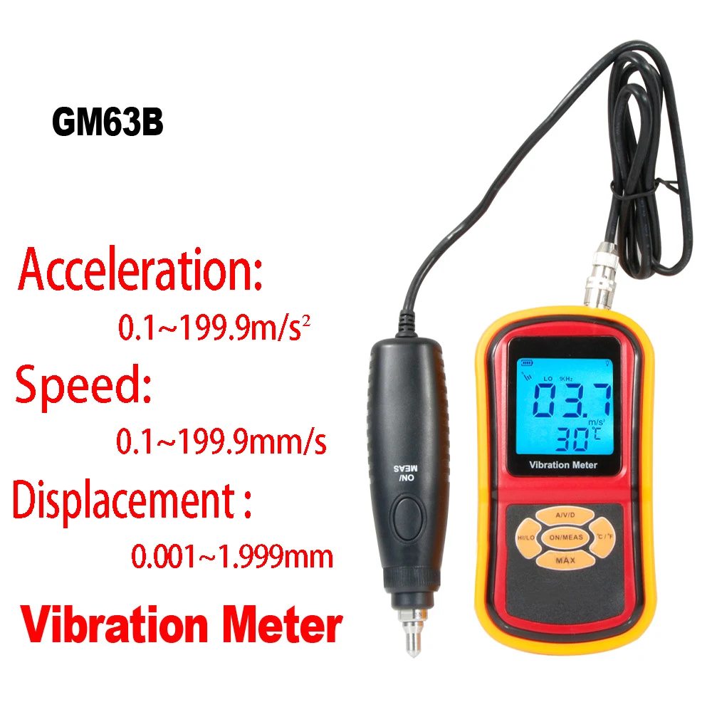GM63B split digital Vibration Meter high-precision motor probe mechanical fault detector 5