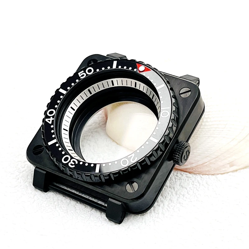 Customized Square Pilot Cockpit Watch Case with Transparent Back Cover