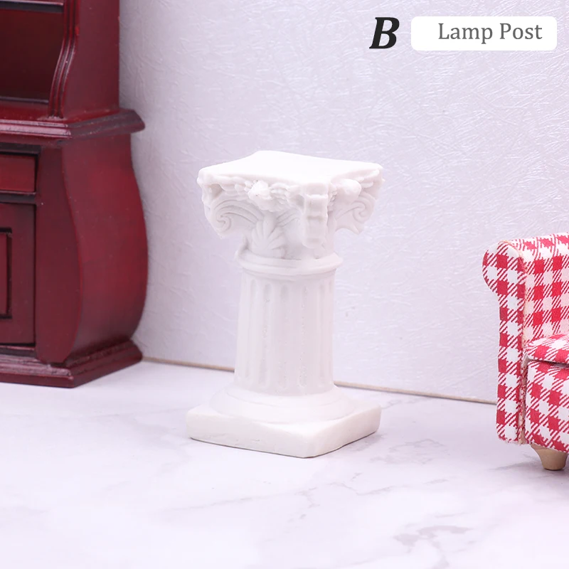 1:12 1:6 Dollhouse Miniature Retro Candlestick LED Candle Lamp Lamppost Model Home Decor Toy Doll House Accessories 2