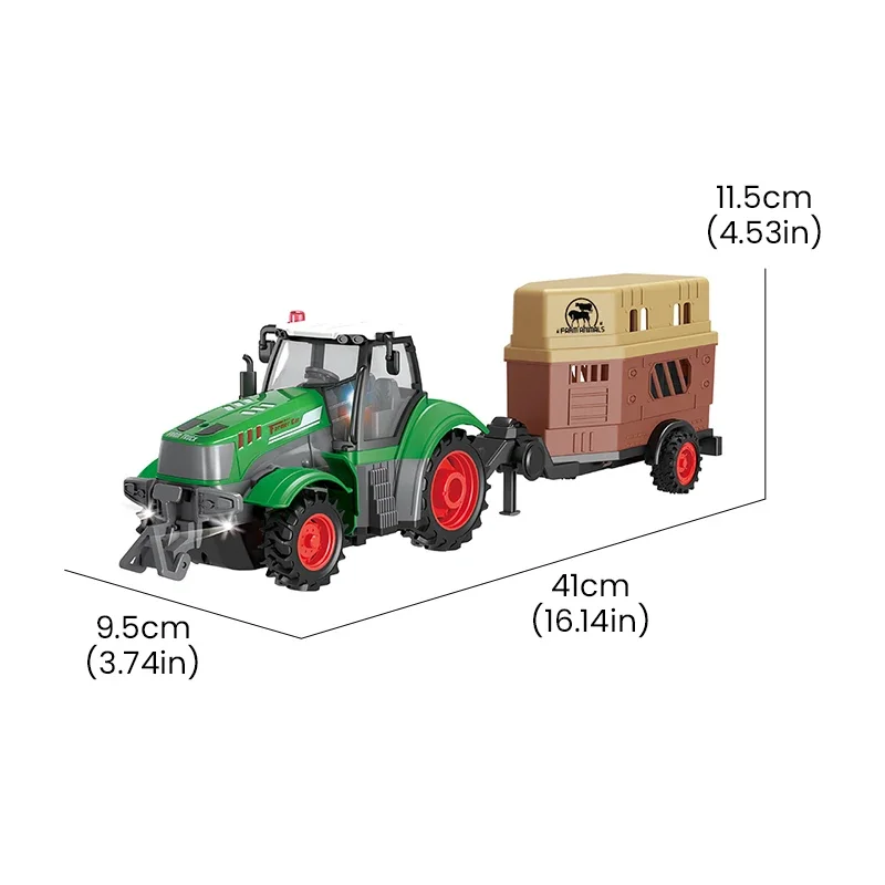 Rc Farm Trucks Set 1/24 Remote Control Tractor Toys for Children Agriculture Transporter Engineering Farming Scene Gift
