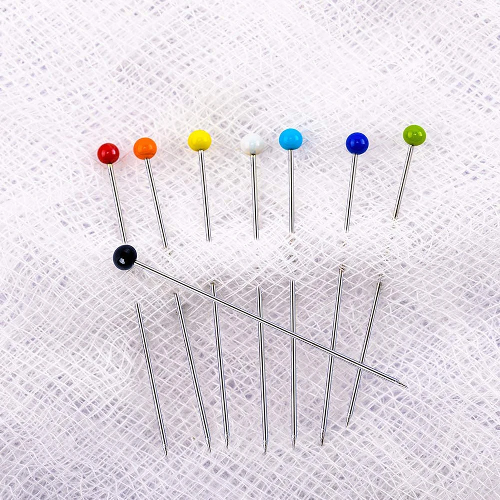 250pcs Sewing Pin Glass Head Pins Multicolor