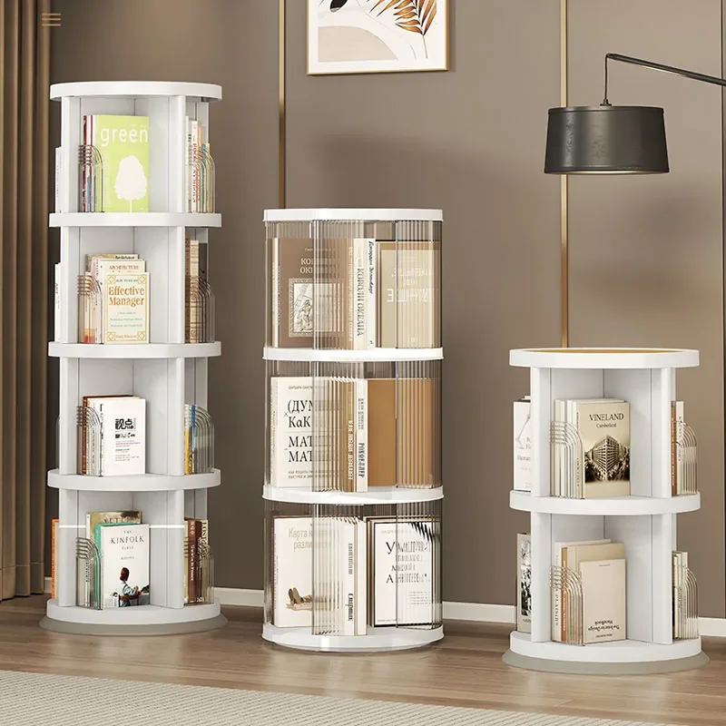Living Room Luxury Rotating Bookcase Oriental Mini Rotating Bookcase Shelves Librero Organizador De Libros Home Decorations