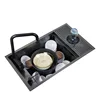 304 Stainless Steel Kitchen Sink Concealed Folding Faucet With Cup Washer Coffee Shop Milk Tea Bar Toilet Bathroom Sink 2