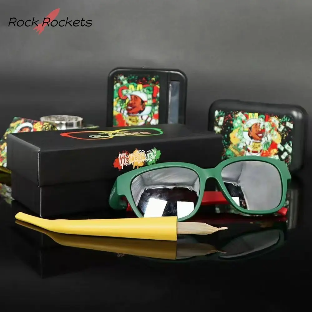 R&R Sunglasses Rolling Paper Storage Removable Glasses Holder Dry Herb Horn Tube for Smoking Pipes Accessories Gifts for Men smoking accessories tobacco smoking accessories