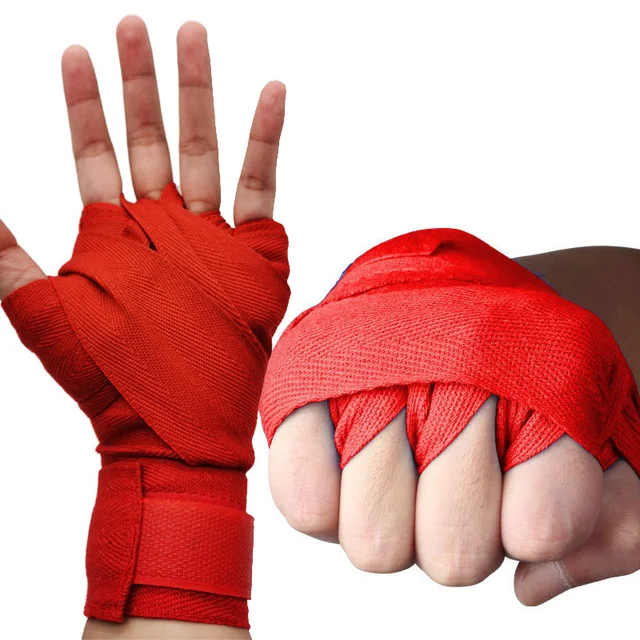 2pcs Boxing Handwraps Cotton 5m Quick Drying Semi Elastic Hook Loop Design Sports Hand Wraps for Kickboxing Muay Thai 3